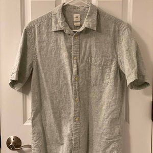 Light Green H&M L.O.G.O Linen Button Down